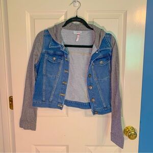 Matilda Jane girls’ size 16 gray hoodie jean jacket